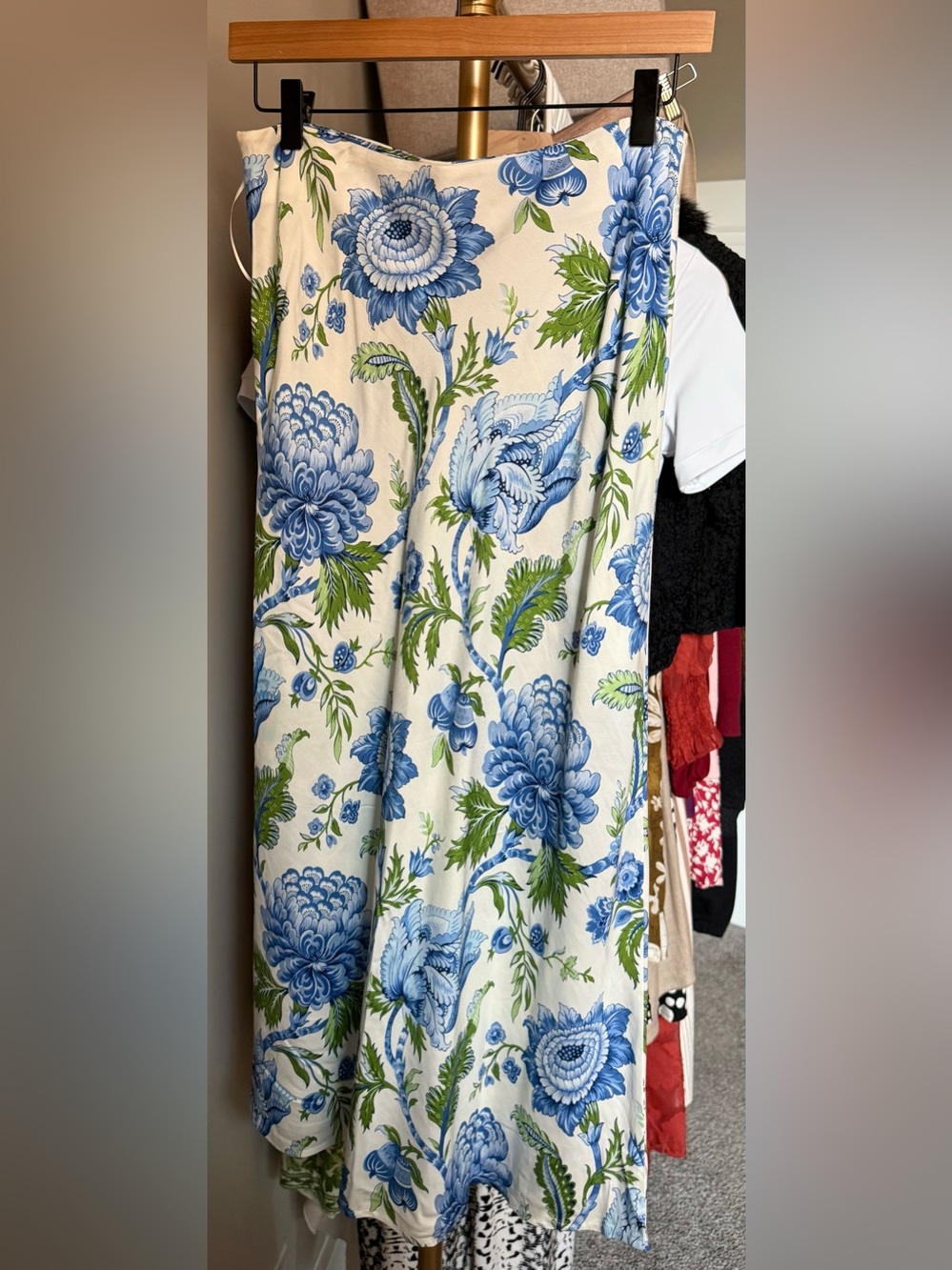 J. McLaughlin Blue Floral Maxi Skirt